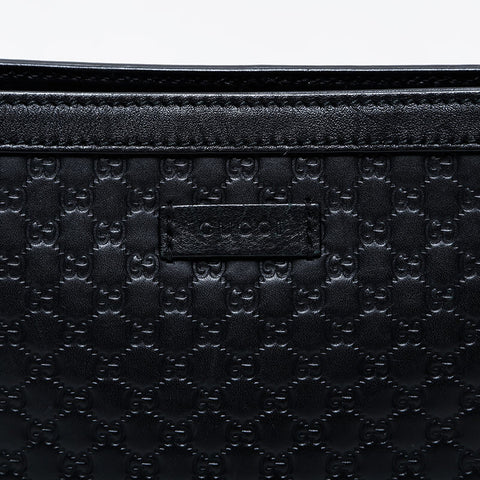 GUCCI Micro GG Shima Leather Shoulder Bag black WS21294
