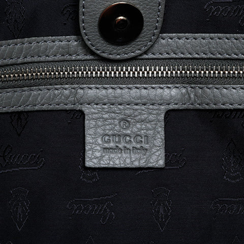 GUCCI GG Neoprene Canvas Leather Tote Shoulder Bag gray WS21295
