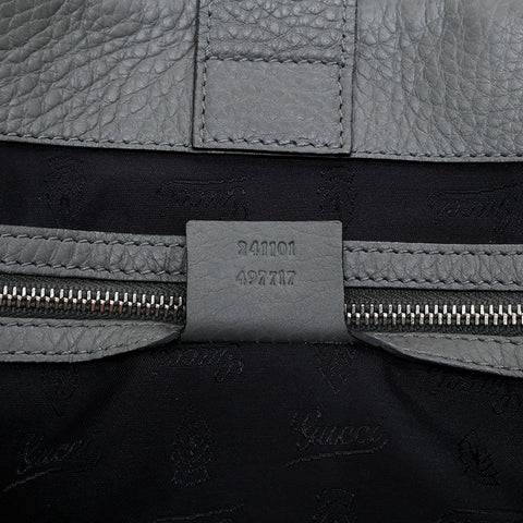 GUCCI GG Neoprene Canvas Leather Tote Shoulder Bag gray WS21295