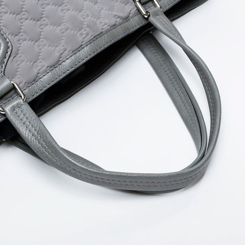 GUCCI GG Neoprene Canvas Leather Tote Shoulder Bag gray WS21295