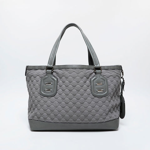 GUCCI GG Neoprene Canvas Leather Tote Shoulder Bag gray WS21295