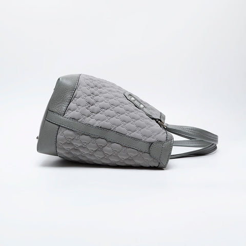 GUCCI GG Neoprene Canvas Leather Tote Shoulder Bag gray WS21295