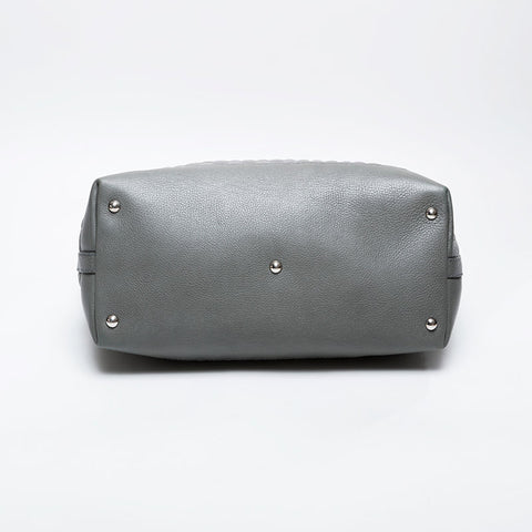 GUCCI GG Neoprene Canvas Leather Tote Shoulder Bag gray WS21295