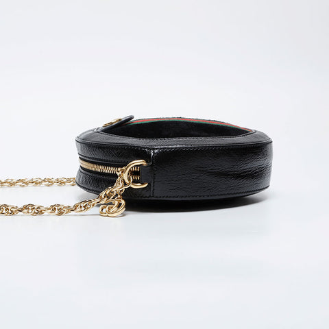 GUCCI Mini GG Supreme Round Ophidia Shoulder Bag black WS21297