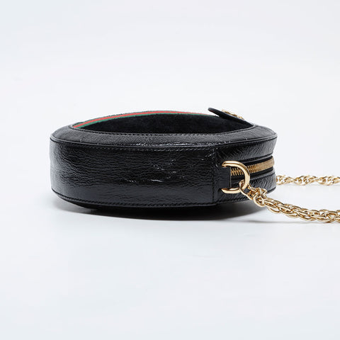 GUCCI Mini GG Supreme Round Ophidia Shoulder Bag black WS21297