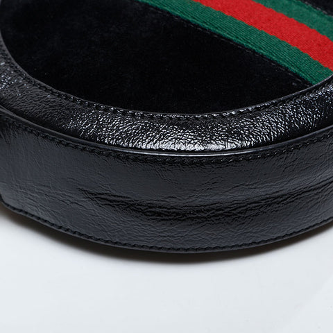 GUCCI Mini GG Supreme Round Ophidia Shoulder Bag black WS21297