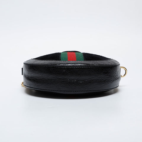 GUCCI Mini GG Supreme Round Ophidia Shoulder Bag black WS21297