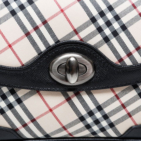 BURBERRY Nova Check Canvas Leather Shoulder Bag beige WS21299