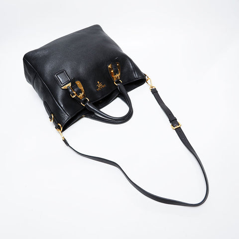 PRADA Leather 2way Handbag black WS21300