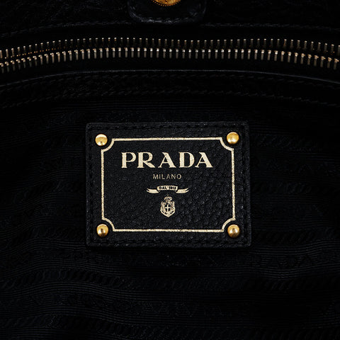 PRADA Leather 2way Handbag black WS21300