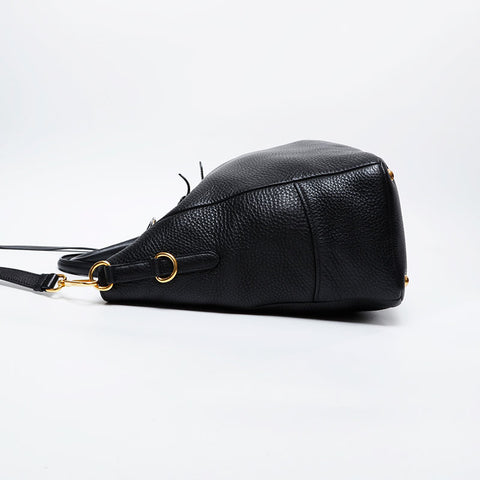 PRADA Leather 2way Handbag black WS21300