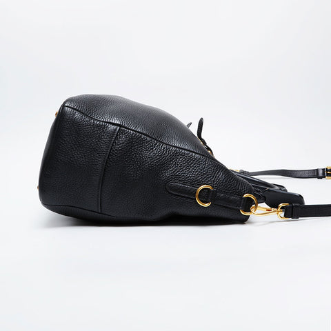 PRADA Leather 2way Handbag black WS21300