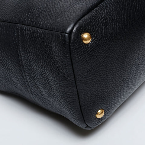 PRADA Leather 2way Handbag black WS21300