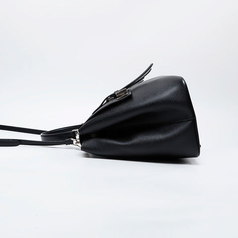 PRADA Saffiano Cuir Leather 2-way Handbag black WS21301