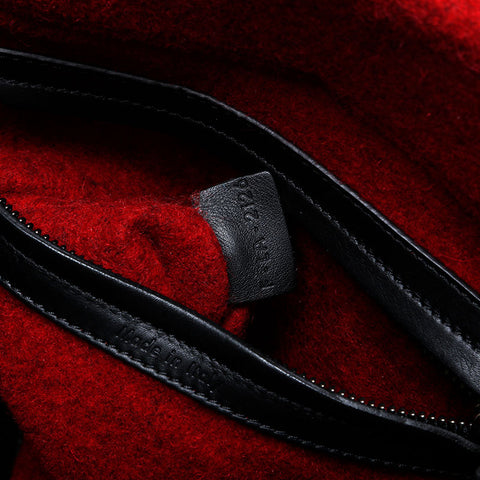 CELINE Wool Luggage Felt Handbag Red WS21302