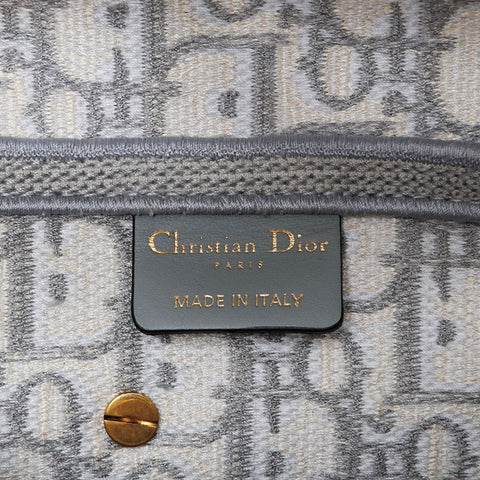 Christian Dior Oblique Embroidered Diary Canvas Saddlebag Shoulder Bag white WS21306