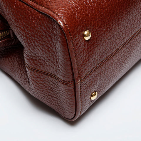 FENDI Leather Chameleon 2way Shoulder Bag Brown WS21308