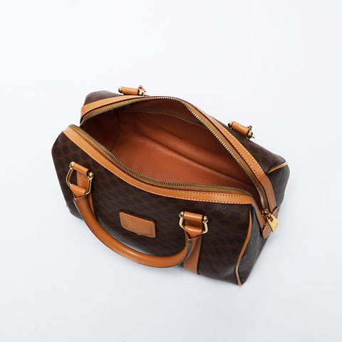 CELINE Macadam PVC Hand Boston bag Brown WS21309