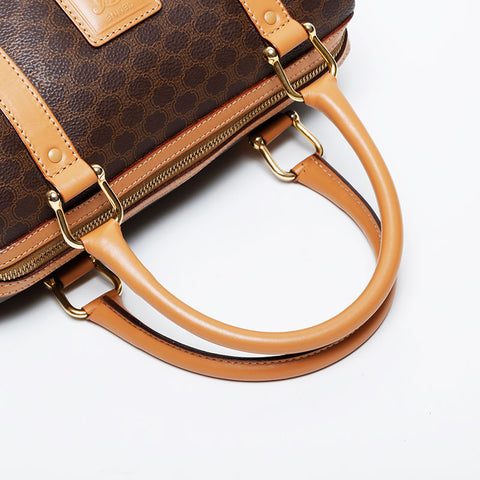 CELINE Macadam PVC Hand Boston bag Brown WS21309