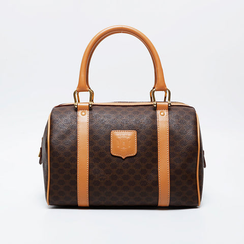 CELINE Macadam PVC Hand Boston bag Brown WS21309