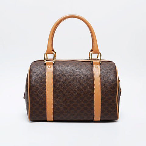 CELINE Macadam PVC Hand Boston bag Brown WS21309