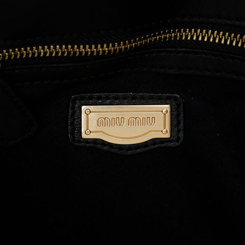 Miu Miu Matelasse 2way Leather Shoulder Bag black WS21310