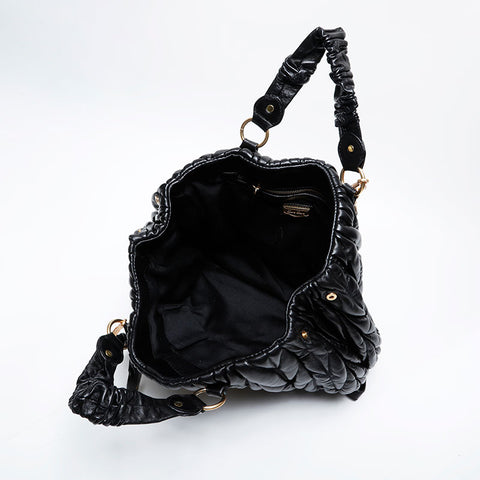 Miu Miu Matelasse 2way Leather Shoulder Bag black WS21310