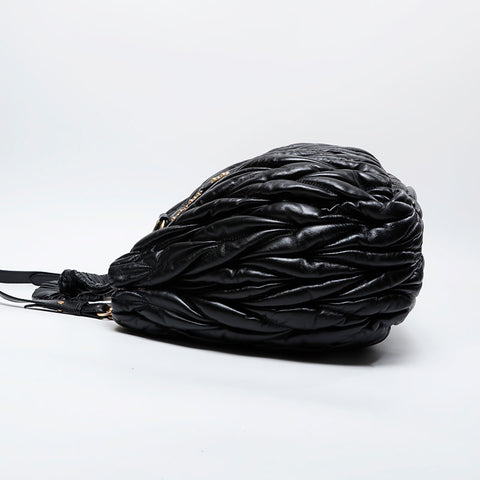 Miu Miu Matelasse 2way Leather Shoulder Bag black WS21310