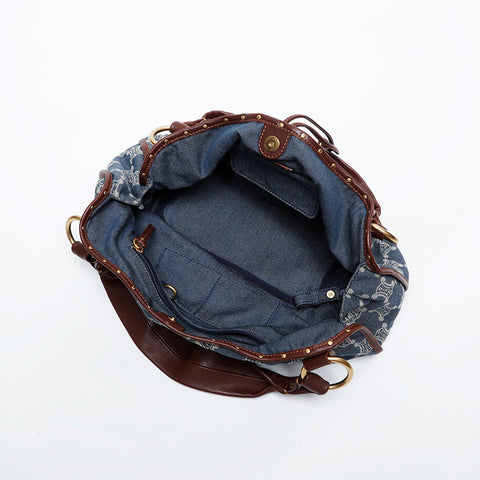 CELINE Denim Bitter Sweet Shoulder Bag Navy WS21311
