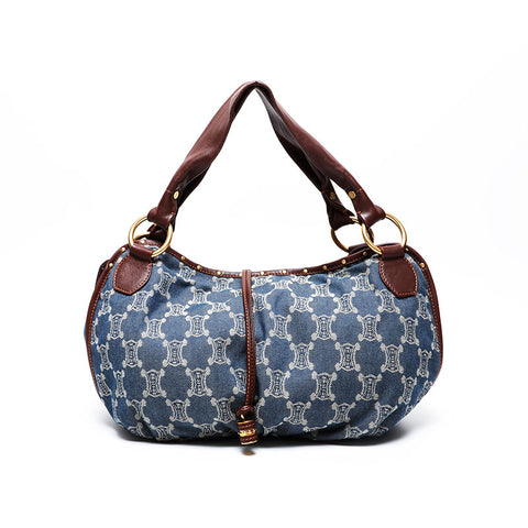 CELINE Denim Bitter Sweet Shoulder Bag Navy WS21311
