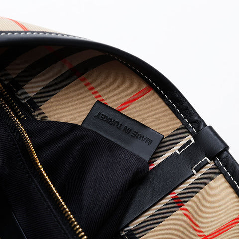 BURBERRY TB Bucket Cotton Check Shoulder Bag beige WS21312