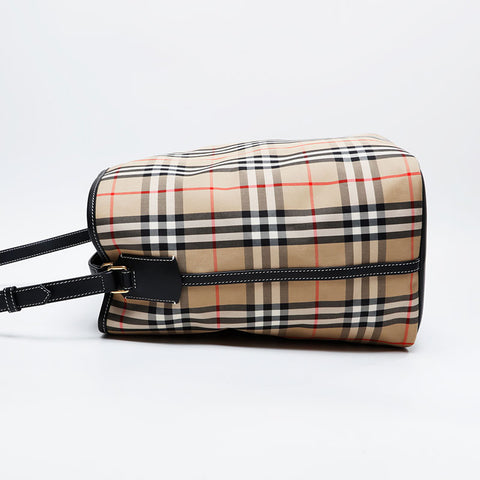 BURBERRY TB Bucket Cotton Check Shoulder Bag beige WS21312