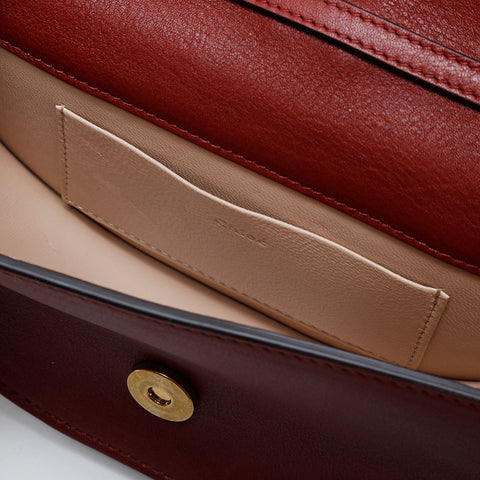 Chloe Leather Nile Minaudière 2way Shoulder Bag Red WS21316