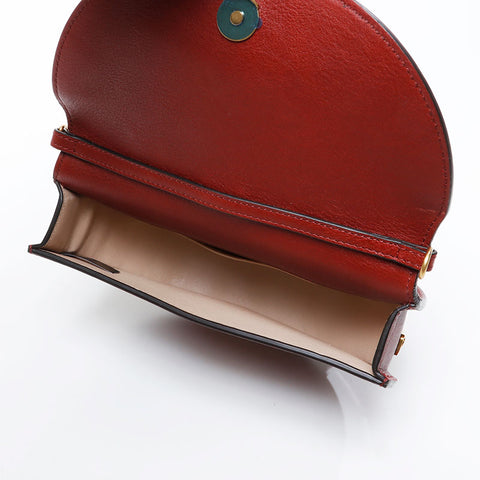 Chloe Leather Nile Minaudière 2way Shoulder Bag Red WS21316