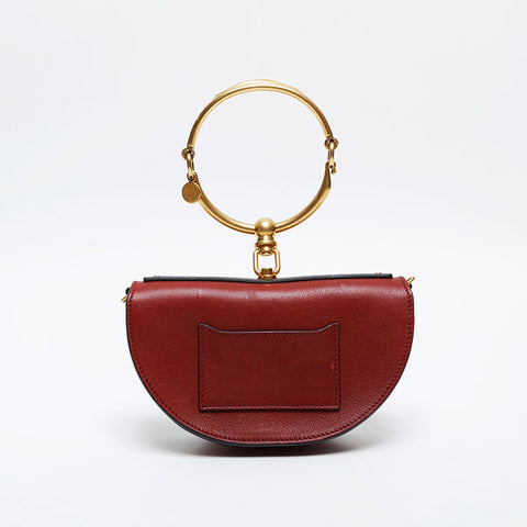 Chloe Leather Nile Minaudière 2way Shoulder Bag Red WS21316
