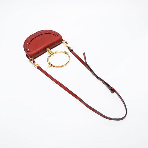 Chloe Leather Nile Minaudière 2way Shoulder Bag Red WS21316