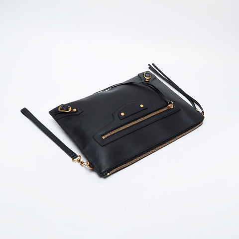 BALENCIAGA Neoclassical Leather Clutch bag black WS21317