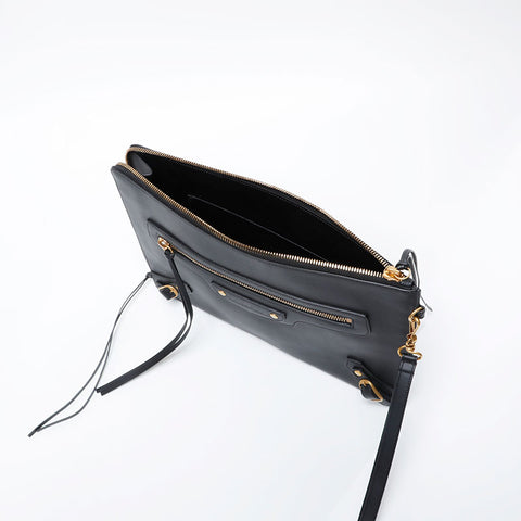 BALENCIAGA Neoclassical Leather Clutch bag black WS21317