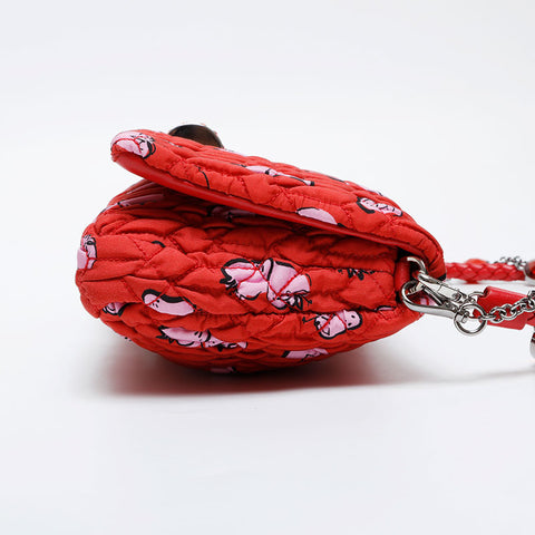 Miu Miu Nylon-Canvas, Matelasse, Crystal Umhängetasche Rot WS21324