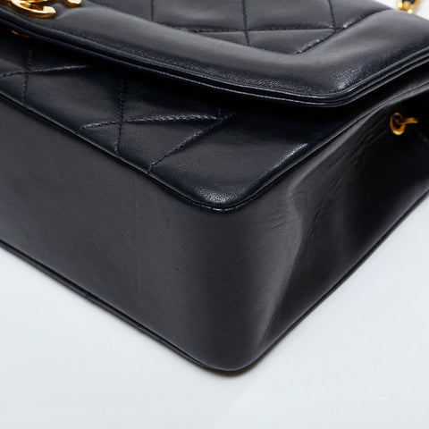 CHANEL No. 2 1991-1994 Diana Matelasse Chain Lambskin Shoulder Bag black WS21326