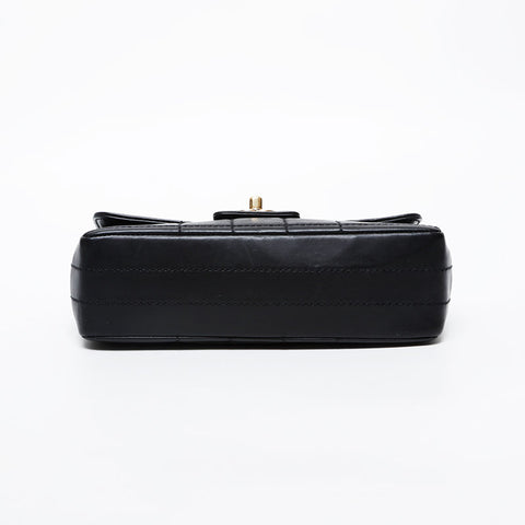 CHANEL No. 7 2002-2003 Chocolate Bar Chain Shoulder Bag black WS21329