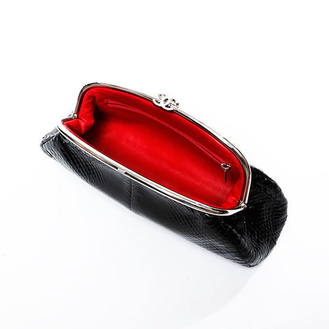 CHANEL No. 12 2008-2009 Patent Leather Clutch bag black WS21330