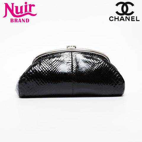 CHANEL No. 12 2008-2009 Patent Leather Clutch bag black WS21330