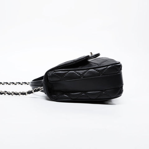 CHANEL Wild Stitch 2-Way Matelasse Chain Top Handle Shoulder Bag black WS21331