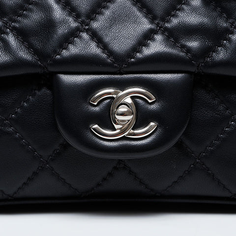 CHANEL Wild Stitch 2-Way Matelasse Chain Top Handle Shoulder Bag black WS21331
