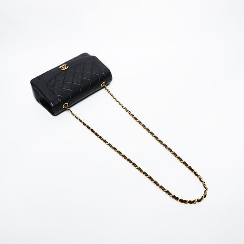 CHANEL No. 2 1991-1994 Diana Matelasse Chain Lambskin Shoulder Bag black WS21332