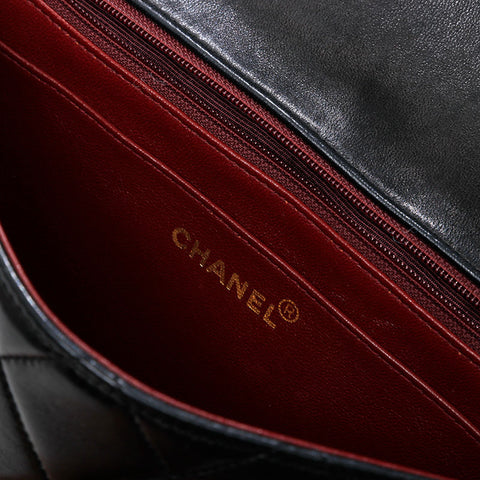 CHANEL No. 2 1991-1994 Diana Matelasse Chain Lambskin Shoulder Bag black WS21332