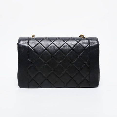 CHANEL No. 2 1991-1994 Diana Matelasse Chain Lambskin Shoulder Bag black WS21332