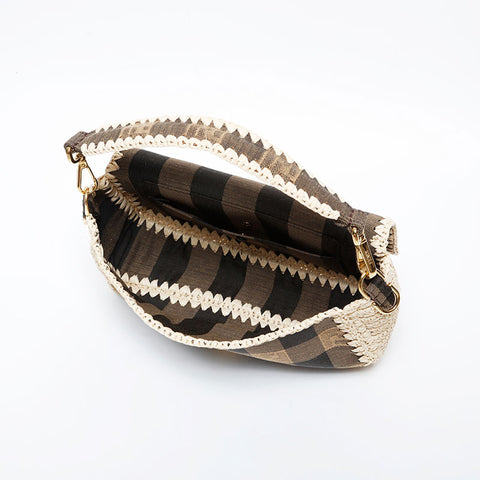 FENDI Raffia Mamma Bucket Pecan 2way 2020 Shoulder Bag beige WS21333