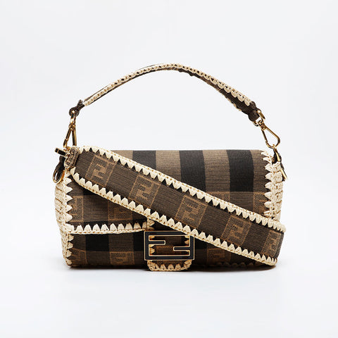 FENDI Raffia Mamma Bucket Pecan 2way 2020 Shoulder Bag beige WS21333
